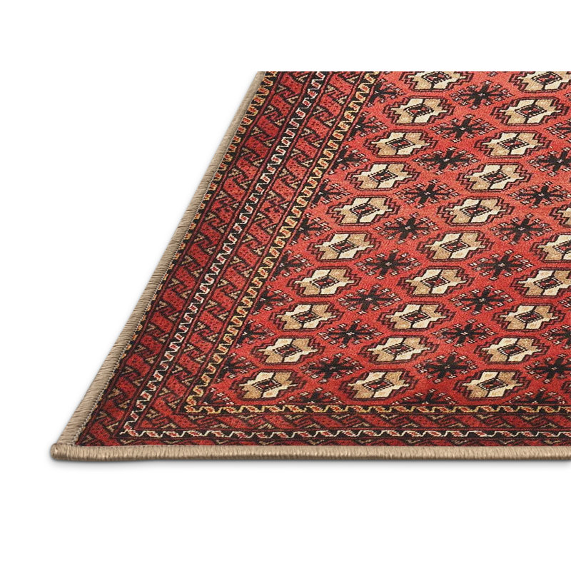 Tapis oriental multicolore tissé à la machine Oriental, Tapis de couloir 2 pi x 5 pi