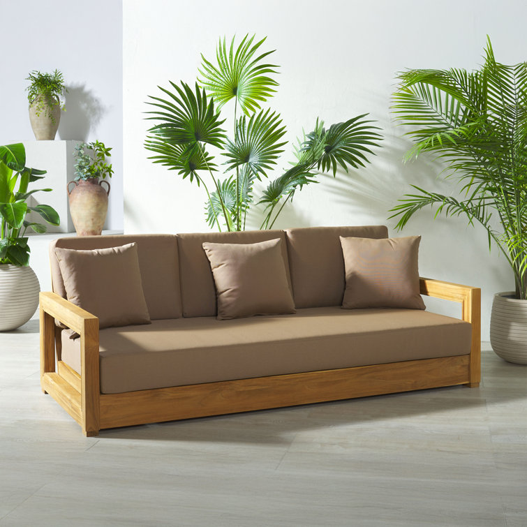 Melrose 76.55'' Teak Outdoor Patio Sofa