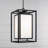 12.50"W x 22"H 1-Light Outdoor Modern Square Rectangle Hanging Lantern in Black with Frosted Glass