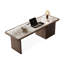 Bureau rectangulaire blanc et noyer clair-38879560-38879562