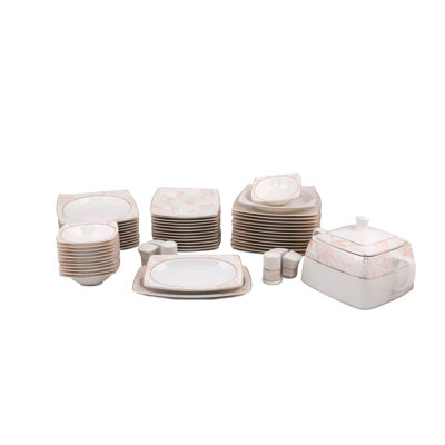 Porcelain China Dinnerware Set 61 Piece - Service for 12