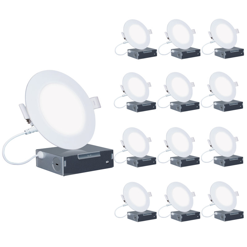 6 po DEL mince encastrée, 12 W, blanc transparent 6 000 K, à intensité variable