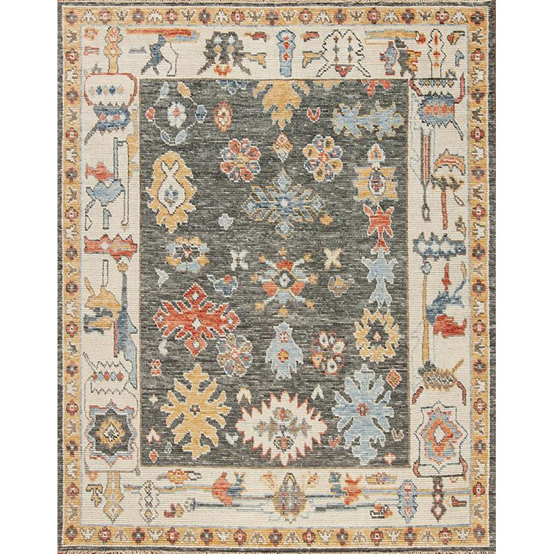Cascade Hand Knotted Wool Indoor Rug, Rectangle 6' x 9'