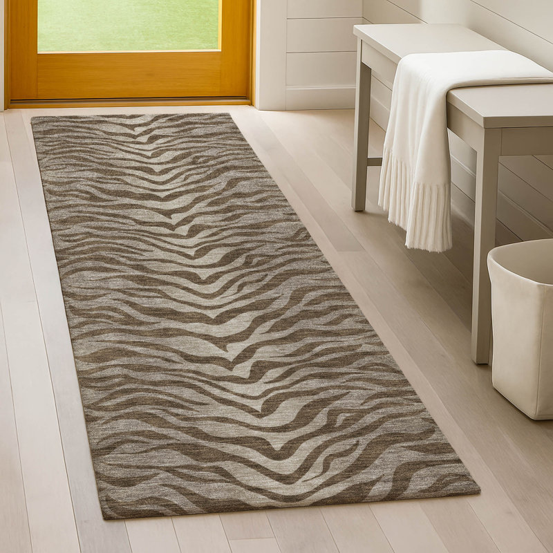 Tapis intérieur / extérieur lavable à la machine Chantille ACN2925, Chocolat, Tapis de couloir 2 pi 3 po x 7 pi 6 po