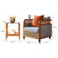 Ensemble de 2 chaises de réception en rotin de bois massif avec table d'appoint