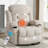 Swinging Recliner Massage Heated Sofa, With USB And 2 Cup Holders In Side Pockets-1480920004
