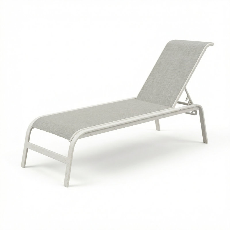Windward Outdoor Anna Maria Chaise, Augustine Alloy II Sling/River White