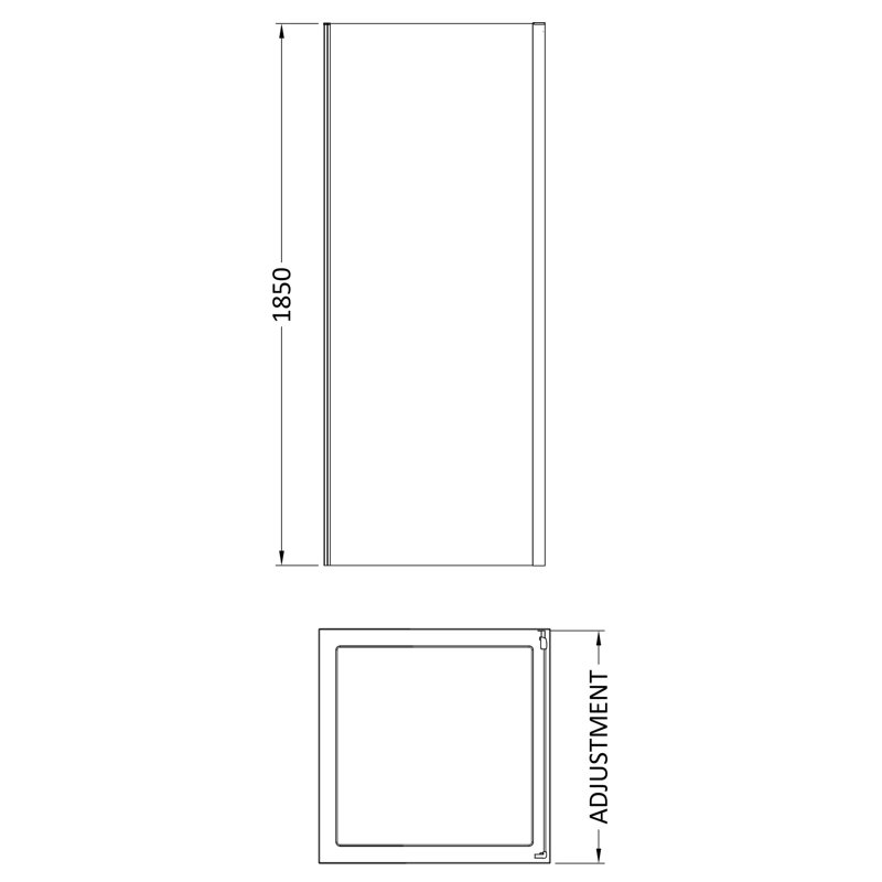 Ella 750 mm W Semi-Frameless Fixed Glass Panel