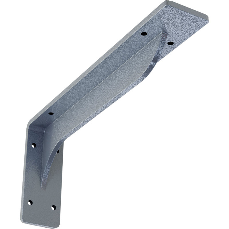 2"W x 12"D x 5 1/4"H Embrey Steel Bracket, Hammered Light Blue, 5.25" H x 2" W x 12" D, Hammered Light Blue