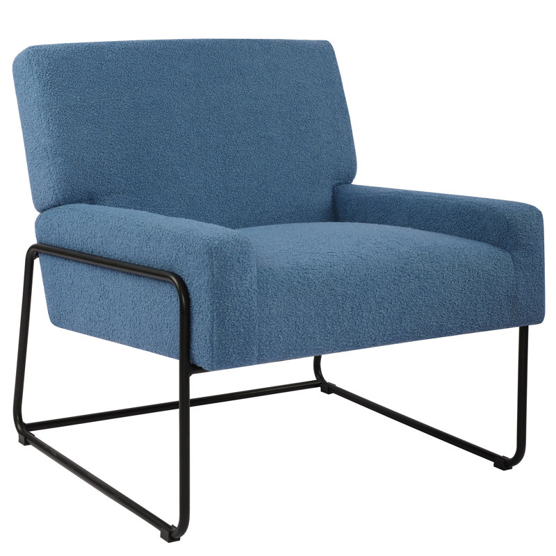 Allandine Upholstered Armchair, Blue Polyester Blend