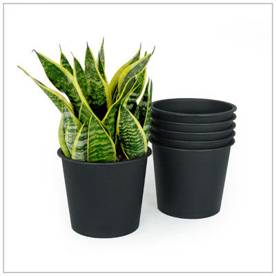 Pot de fleurs rond en plastique avec drainage (pots de 5)