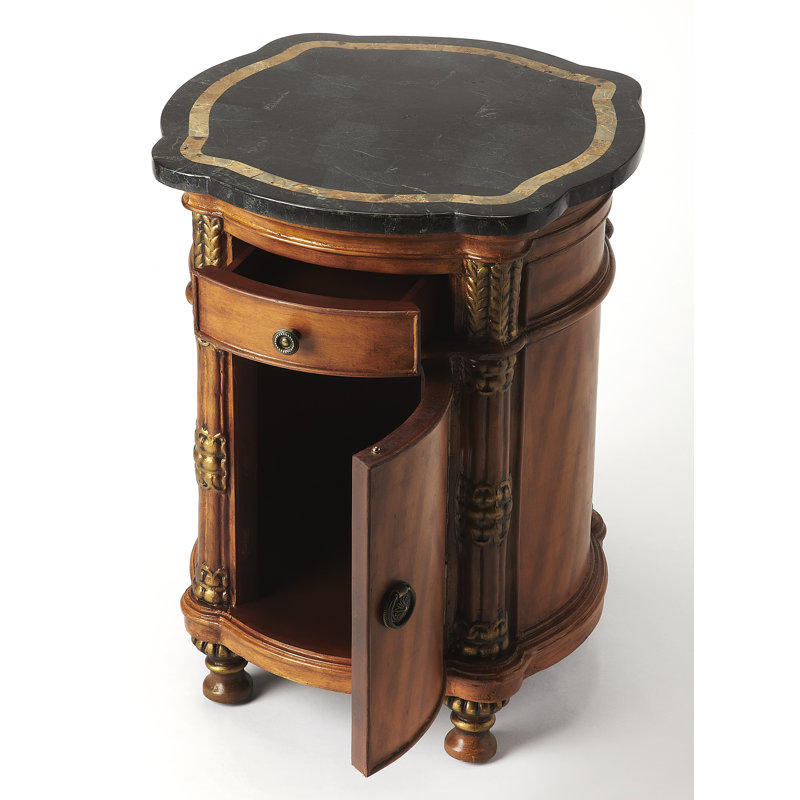 Montero Fossil Stone Drum Side Table
