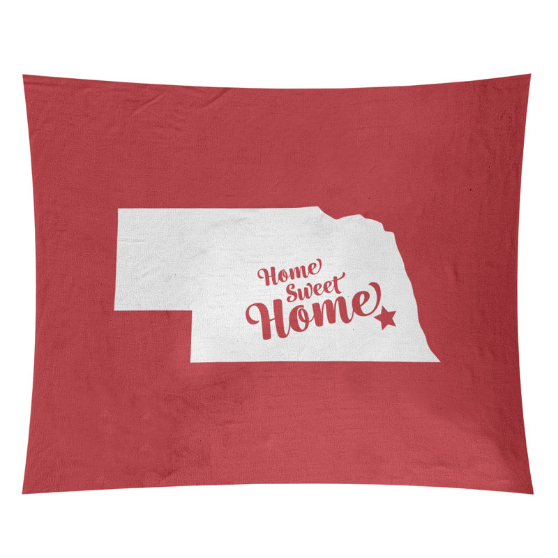 Tapisserie Home Sweet Lincoln, H 27,5 po x l 37,5 po, Rouge