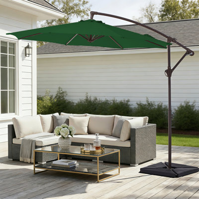 Parasol en porte-à-faux rond avec contrepoids 120 po Beeram