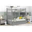 Lit superposé simple gris avec deux tiroirs. Fabrication solide pour une utilisation à long terme. Ajoute du rangement supplémentaire dans la chambre à coucher. Options de couchage polyvalentes. Barrières de sécurité sécuritaires. L 75,1 po x l 41,1 po. H 66,9 po.