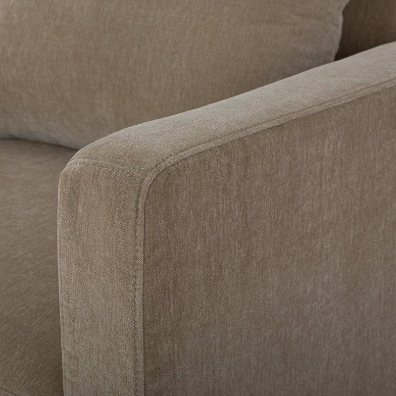 Fauteuil Kenji, Velours latte brun