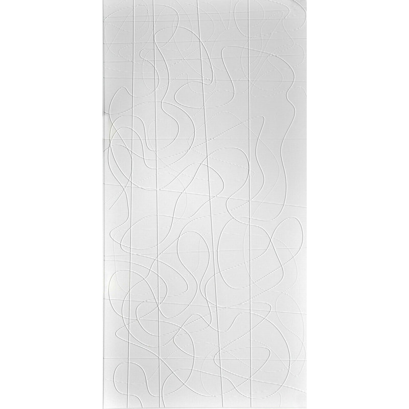 Random Lines MirroFlex 4pi x 8 pi Panneaux muraux PVC PVC 3D - Blanc brillant (32 pieds carrés / feuille)