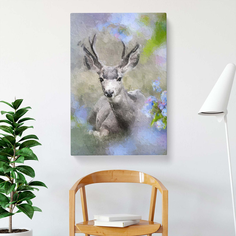 Resting Deer - Wrapped Canvas, 76cm H x 50cm W x 3cm D
