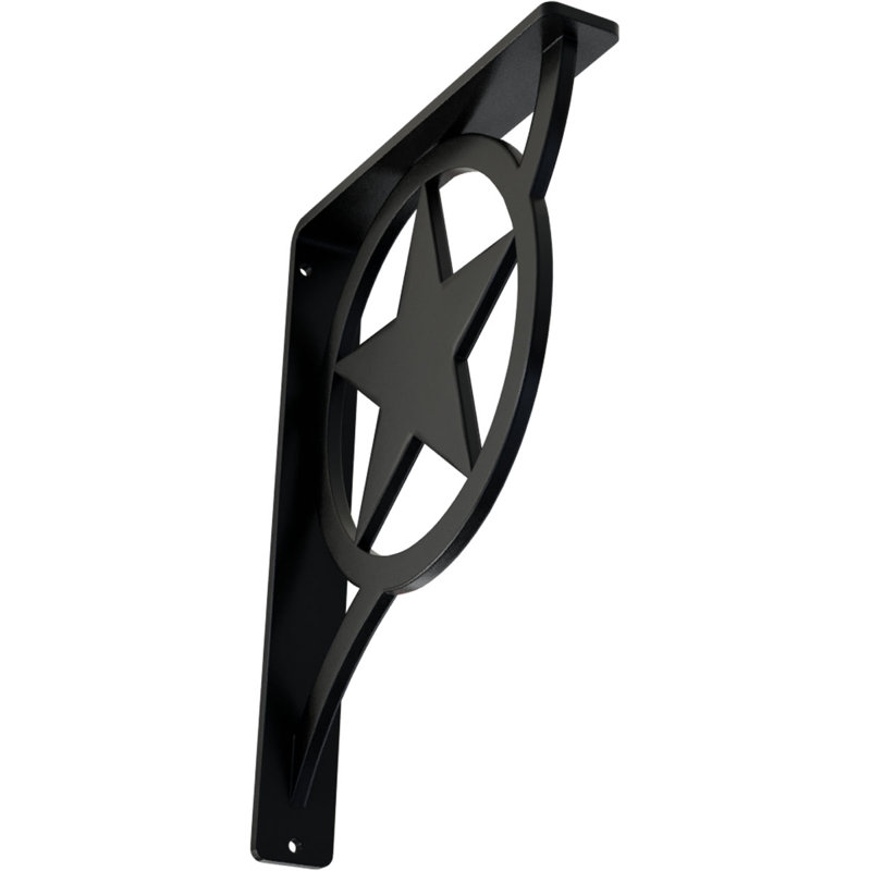 Support en fer forgé Austin (support central simple) l 1 1/2 po x P 7 1/2 po x H 10 po, noir thermolaqué, Noir