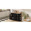 Buffet avec rangement, console de cuisine avec 5 tiroirs, 2 armoires, tablettes réglables, buffet pour la salle à manger, le salon, le vestibule (noir)