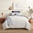 Splendid Lennon Cotton 3-Piece Melange Duvet Cover Set – Summery, Soft & Airy Bedding with Frayed Boarder and Button Closure, King-93875583