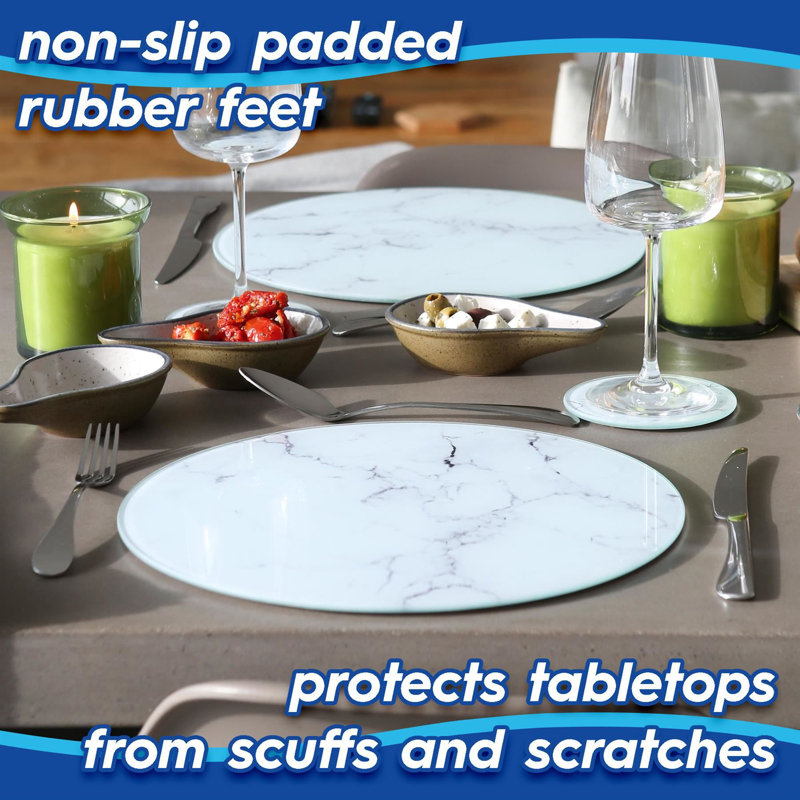 Harbour Housewares Rectangular Marble Glass Chopping Board, 50 W cm x 40 L cm