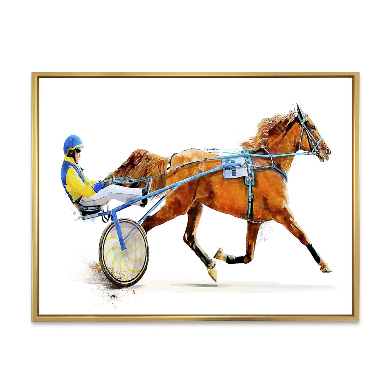 «Horse Race concurrence Derby Trotter II», reproduction d'art sur toile, H 16 po x l 32 po x P 1 po