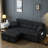 3 In 1 Convertible Sleeper Sofa Bed With Reclining Backrest, Pillows And Side Pockets-1096846723