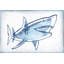 Impression de requin effrayant sur toile tendue-1421403547