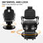 Fauteuil de barbier rétro en similicuir avec support pour sèche-cheveux, fauteuil de salon hydraulique robuste à hauteur réglable