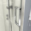 Porte de douche coulissante simple de conception minimaliste, réglable de 56 à 60 pouces de largeur, 76 pouces de hauteur, verre trempé de 1/4 po de 6 mm, fermeture en douceur et en douceur, matériau d'étanchéité très haut, coulissant à l'épreuve de la fermeture, fini