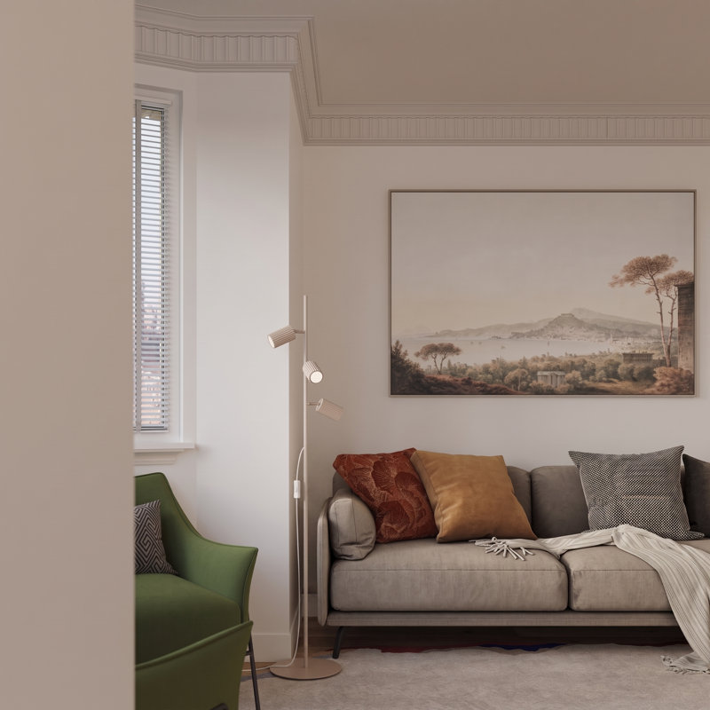 Karbon Powder Coated Column Floor Lamp, 30x30x155 cm, Taupe