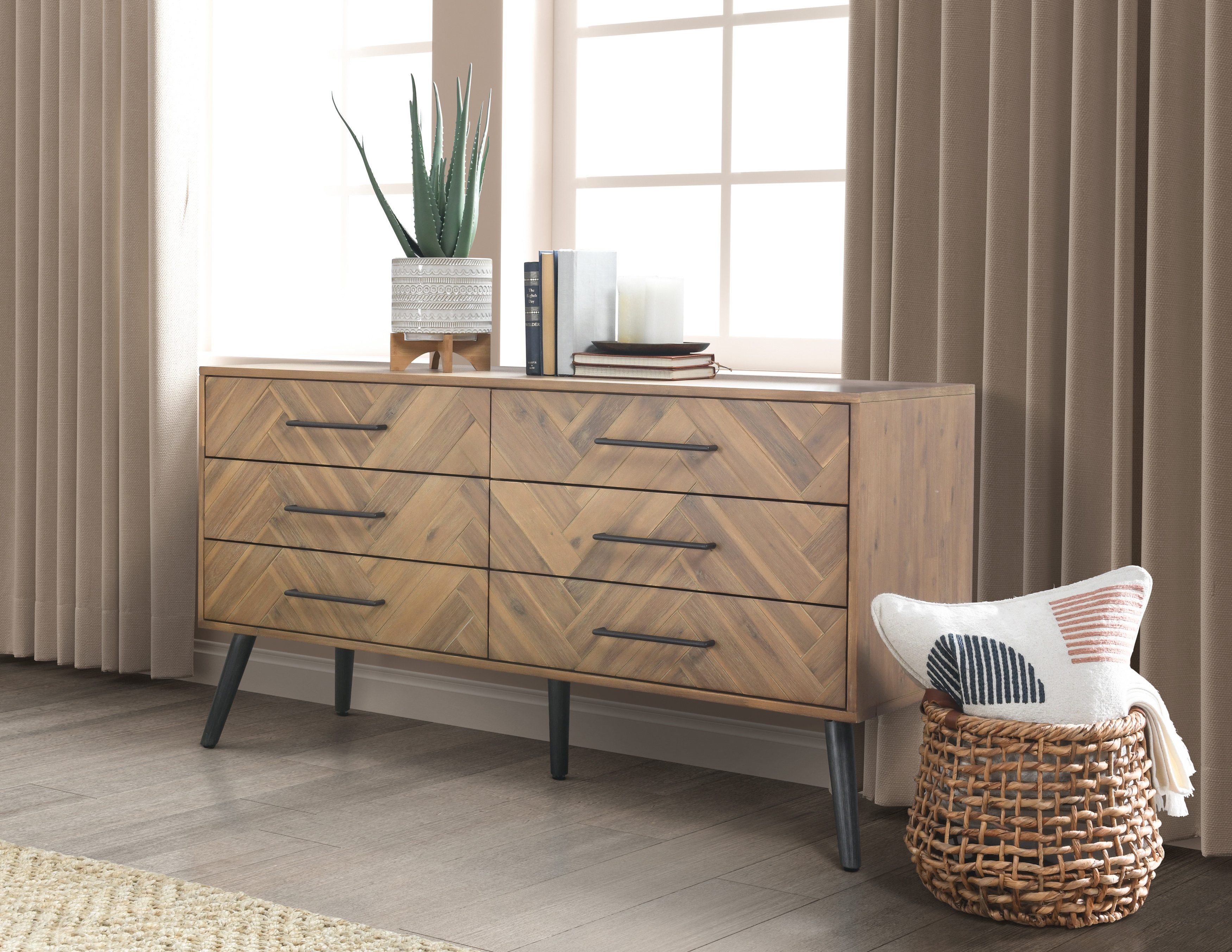 Herringbone 6 drawer dresser hotsell