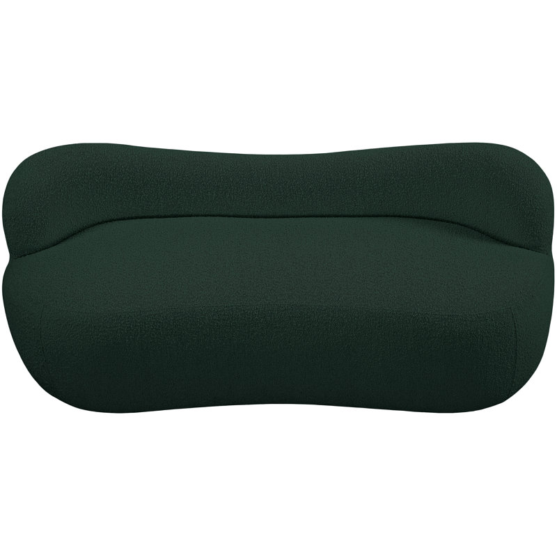 Banc en tissu Jimmey Flair Boucle, Tissu bouclé vert