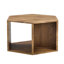  Table basse hexagonale avec finition en panneau de fibres à densité moyenne à motif, table de rangement moderne multi-usage pour le salon, naturel-624906841