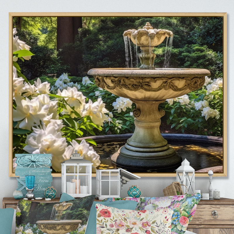 Floral Architecture Serene II - Floral Wall Art Living Room, H 12 po x l 20 po x P 1 po, Cadre naturel flottant