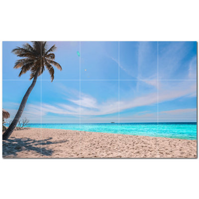 Murale en céramique satinée 6 "x 6" Beach Photo
