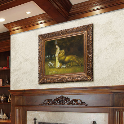 «Una and the Lion» par Briton Rivire, reproduction d'art sur toile encadrée