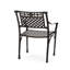 Chaise de patio en fonte d'aluminium, hauteur 80 cm, largeur 61 cm, profondeur 55 cm, couleur bronze, motif floral.