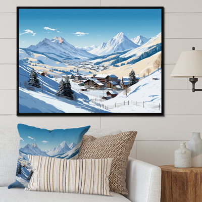 Décoration murale alpine solitude Winter Glow IV - montagnes d'hiver