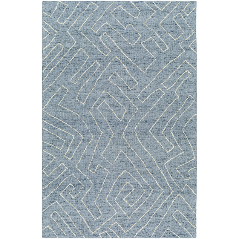 Caelob Hand Tufted Wool Abstract Indoor Rug, Rectangle 8' x 10'