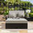 PE Rattan Double Chaise Lounge with Adjustable Backrest, Footrest and Comfortable Cushion-965410284-965410283