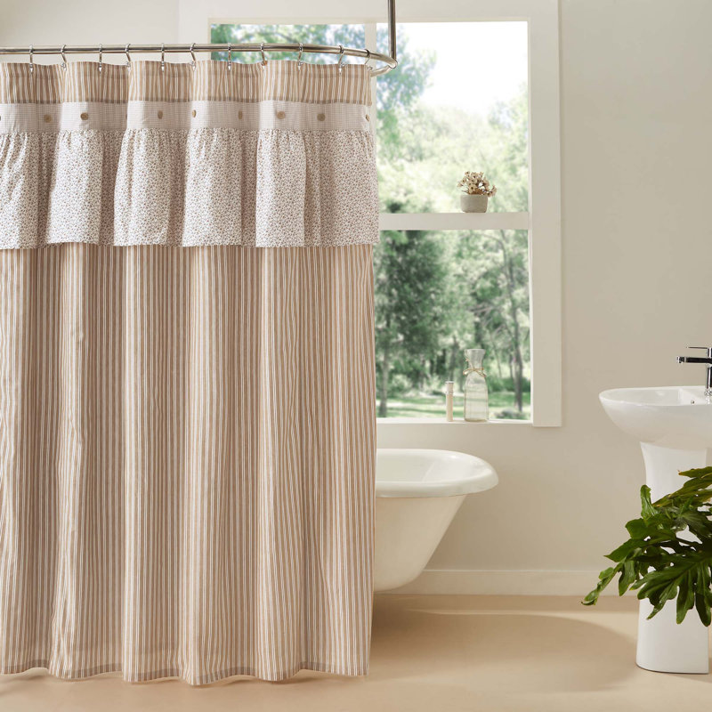 Rideau de douche simple 100% coton Roding