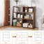Bibliothèque convertible en bois extensible 3-en-1, étagère à 3 niveaux pour petits espaces - Finition noyer pour salon, bureau et chambre à coucher