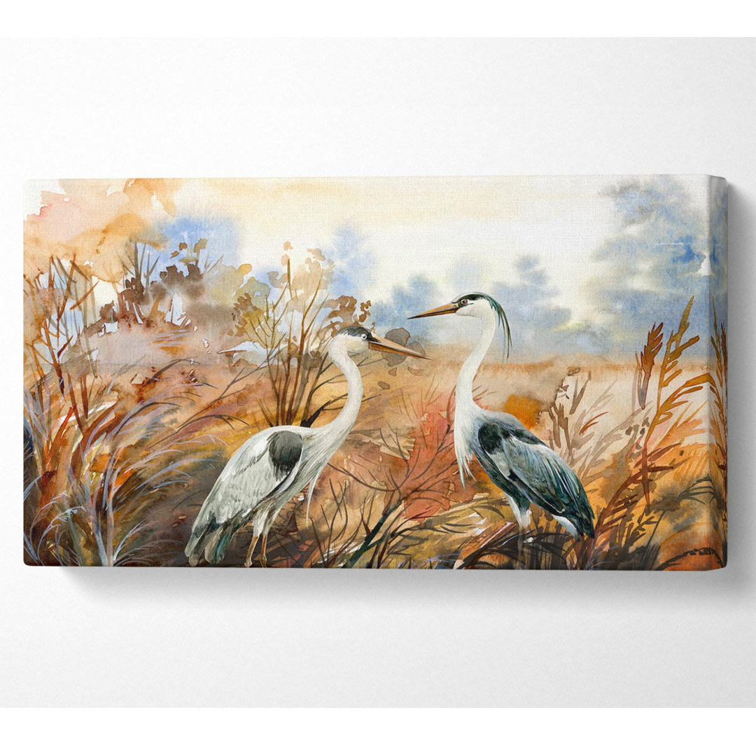 Elsea Herons In The Pond - Kunstdrucke auf Leinwand - Wrapped Canvas