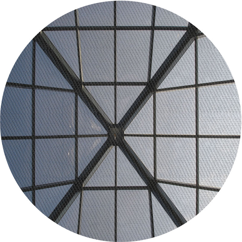 Tapis gris tissé à la machine, Rond 7 pi