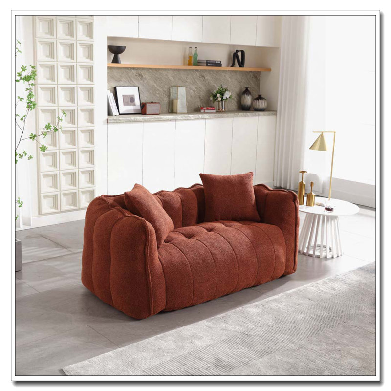 Canapé en chenille, Brun-rouge
