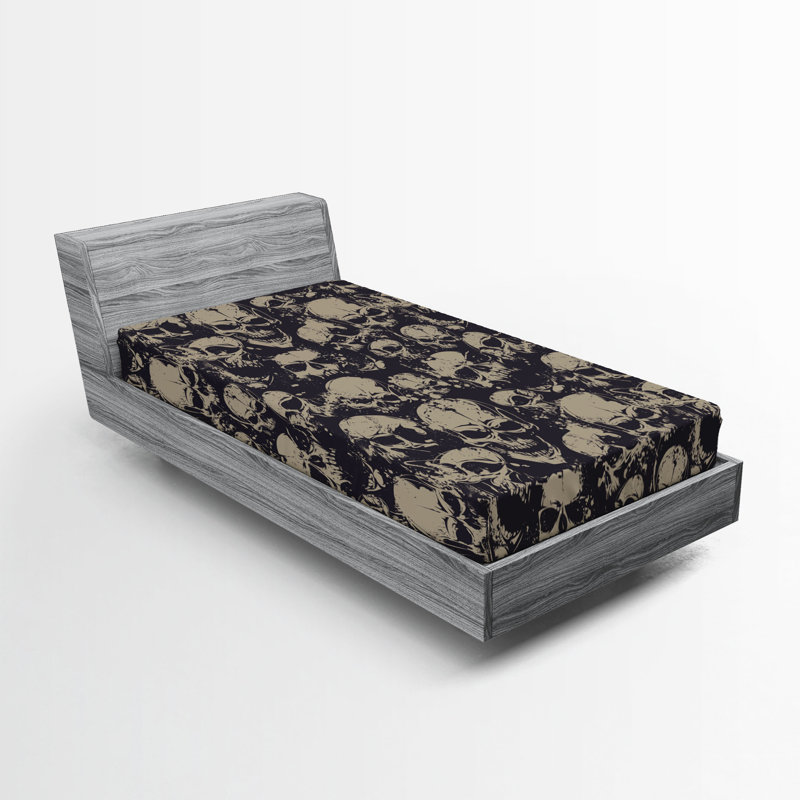 Ensemble de 2 draps-housse crâne Ambesonne, Ensemble literie pour lit simple