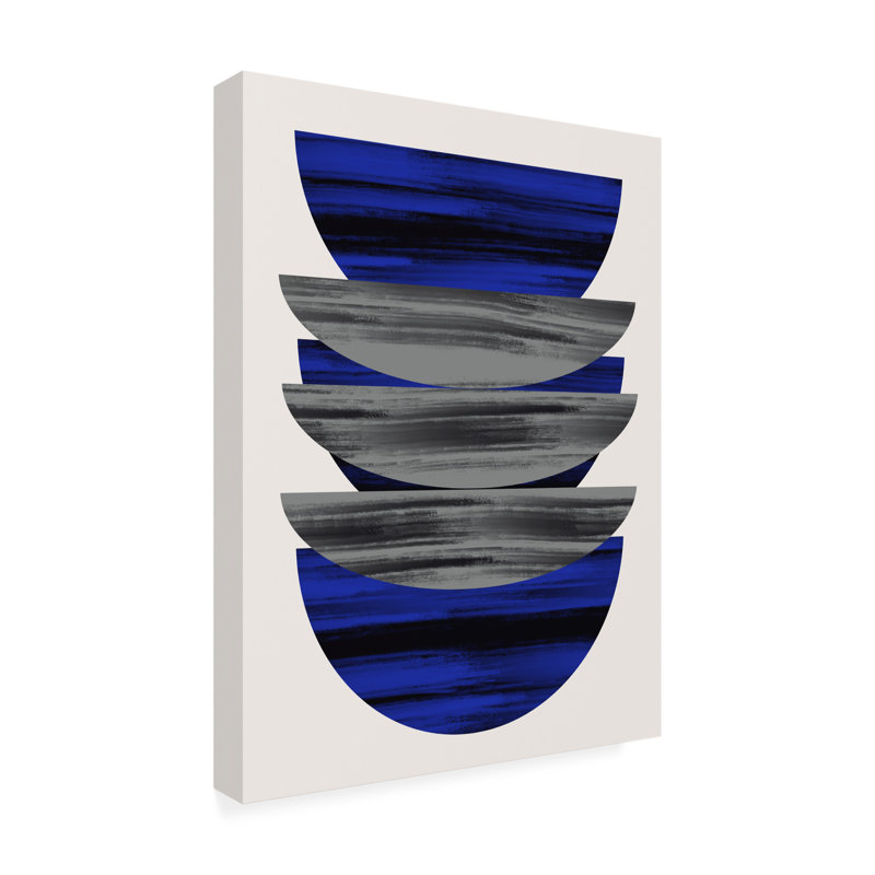 Art sur toile bleu et noir, le petit doyen boliné, H 18 po x l 24 po