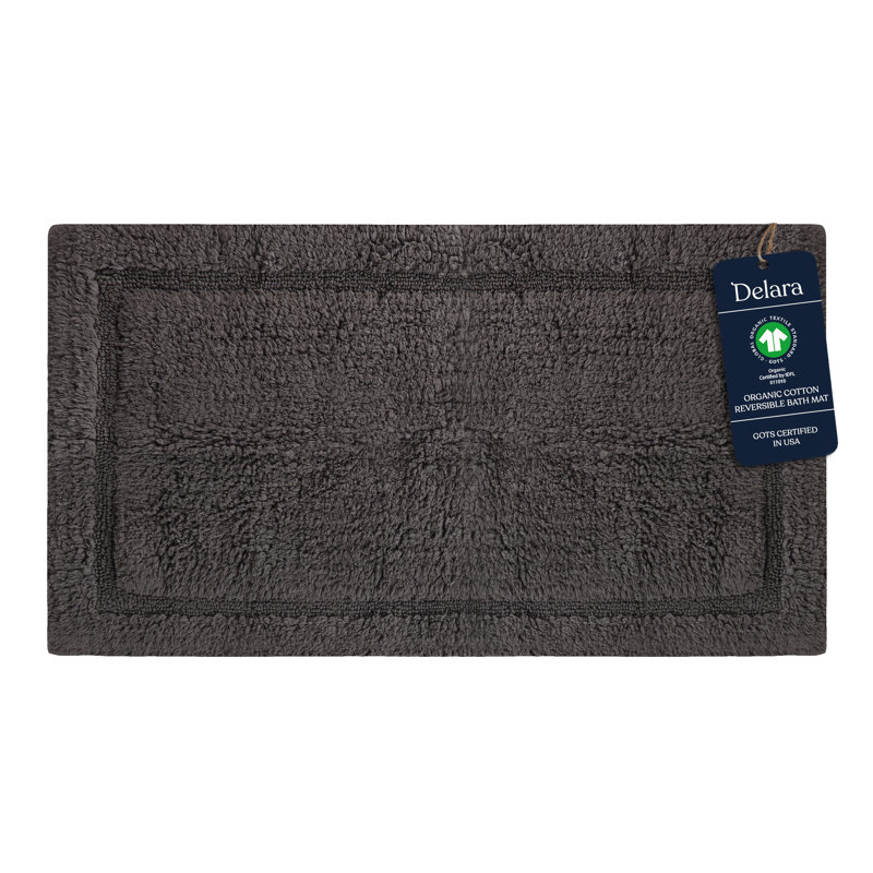  Tapis de bain réversible en coton biologique - 3000 g / m², certifié GOTS, ultra épais et super absorbant | Tapis de salle de bain doux, moelleux et à séchage rapide